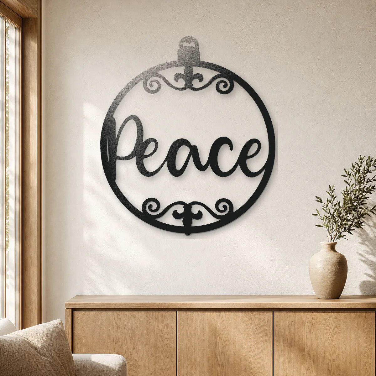 Peace Ornament Sign | Custom Steel Wall Art | Made in USA