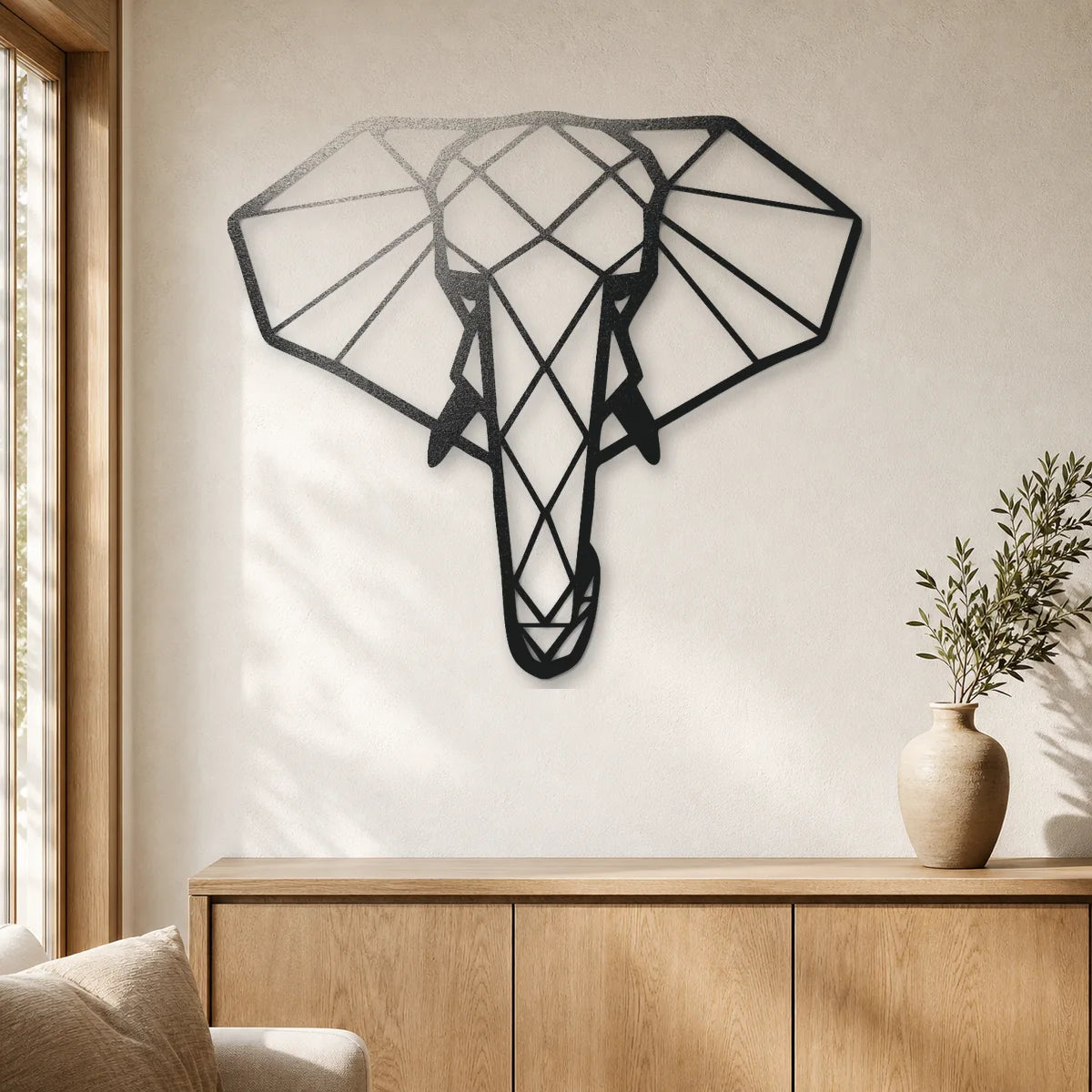 Geometric Elephant Sign | Custom Steel Wall Art | Made in USA