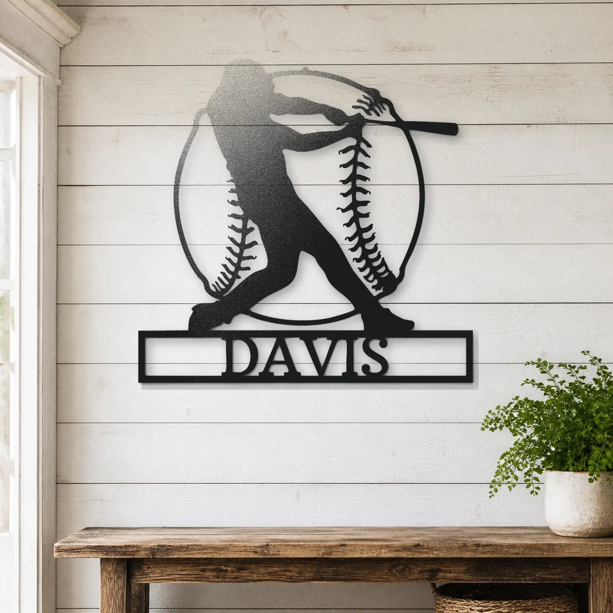 Home Run Monogram Sign | Personalized Steel Wall Art | Made in USA
