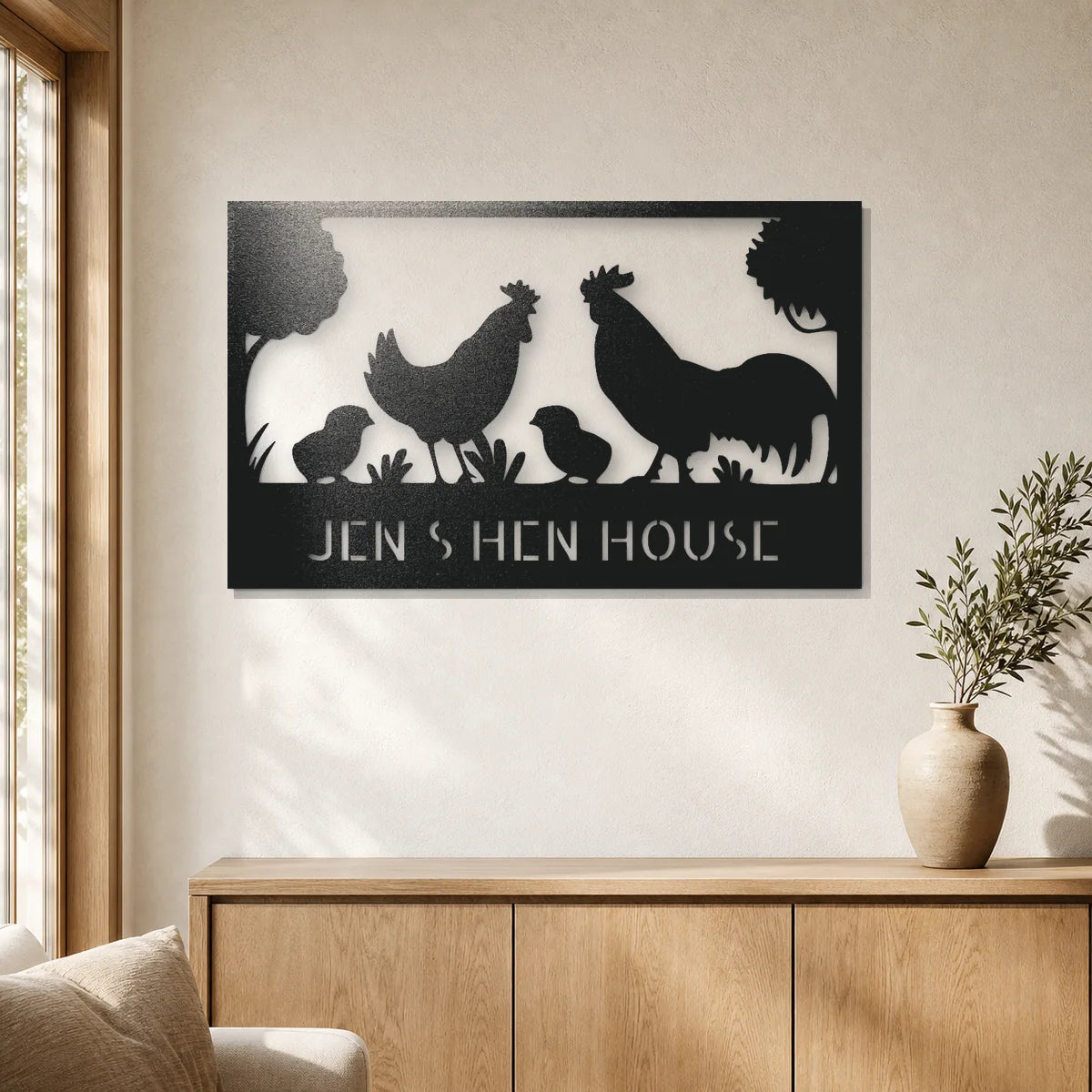 Hen House Monogram Sign | Personalized Steel Wall Art | Made in USA