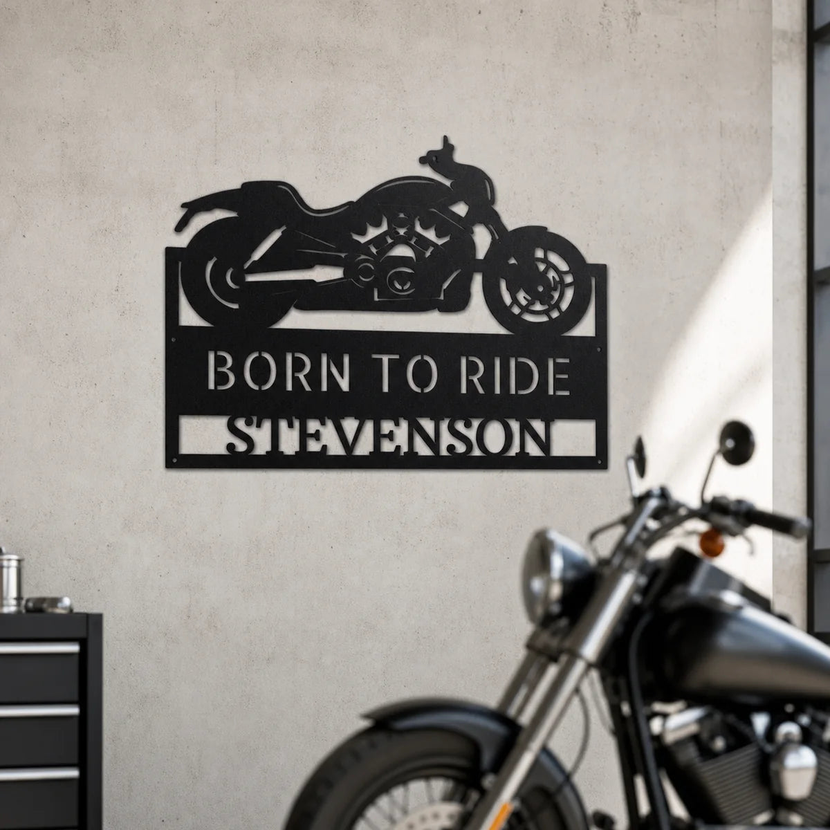 Cruiser Workshop Monogram Sign | Personalized Steel Wall Art | Made in USA