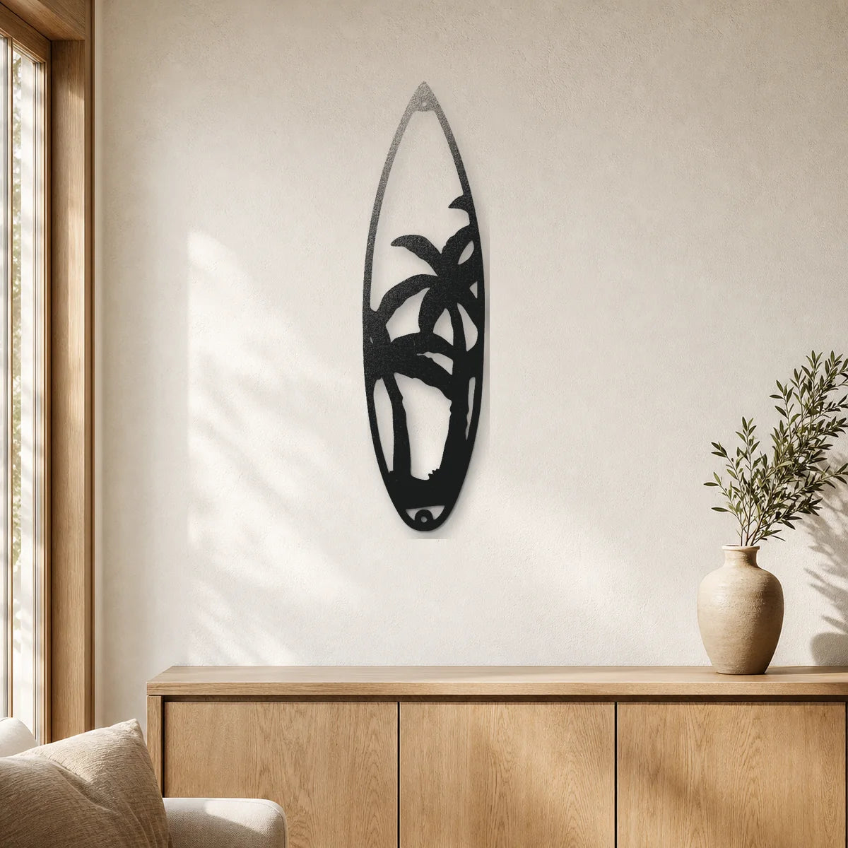 Surf Board Palm Trees Sign | Custom Steel Wall Art | Made in USA