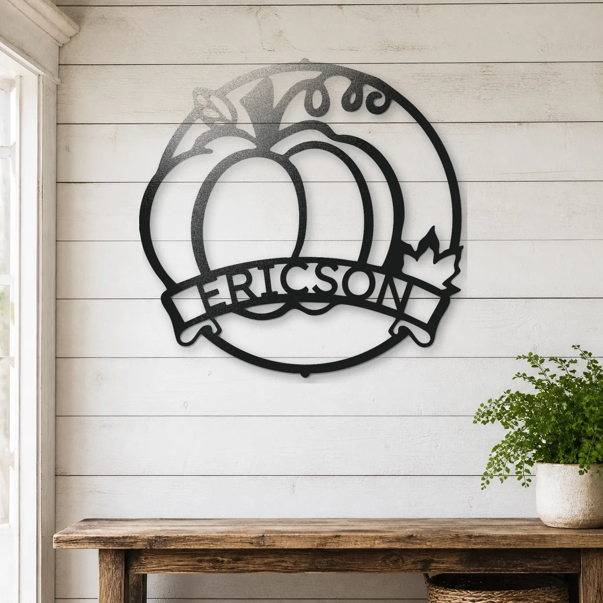 Fall Harvest Monogram Sign | Personalized Steel Wall Art | Made in USA
