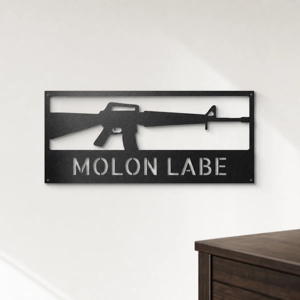 Rifle Monogram Sign | Personalized Steel Wall Art | Made in USA