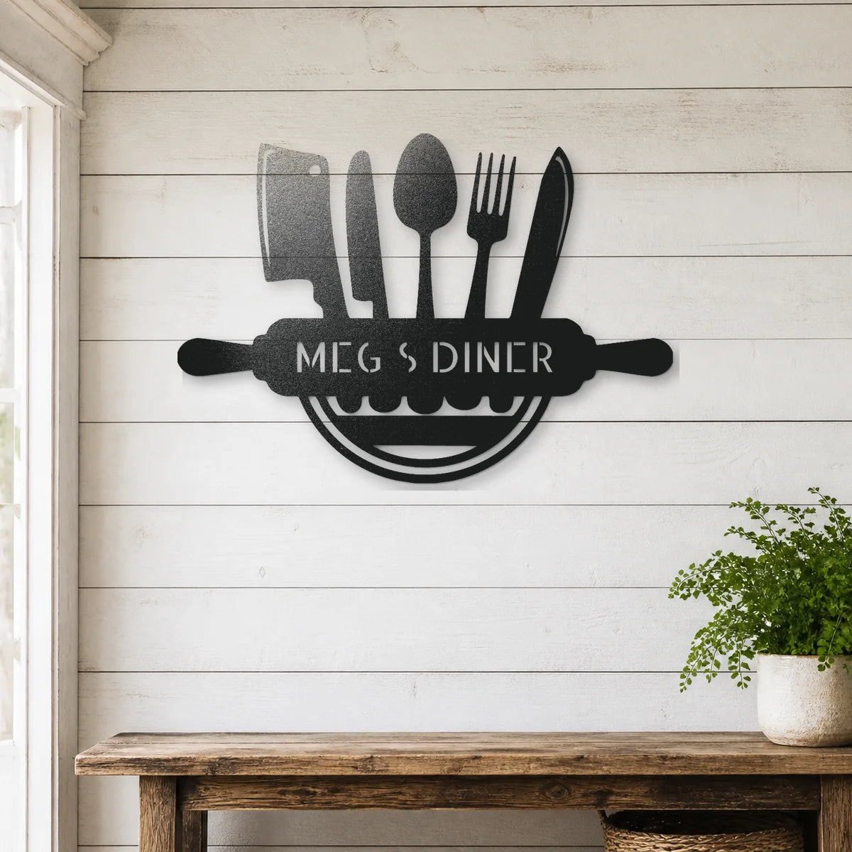 Art in the Kitchen Monogram Sign | Personalized Steel Wall Art | Made in USA