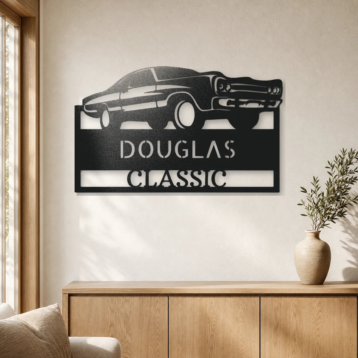 Burning Rubber Monogram Sign | Personalized Steel Wall Art | Made in USA