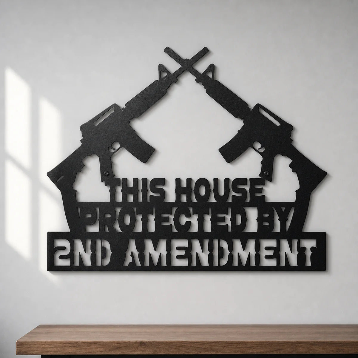 Protected by 2A Sign | Custom Steel Wall Art | Made in USA