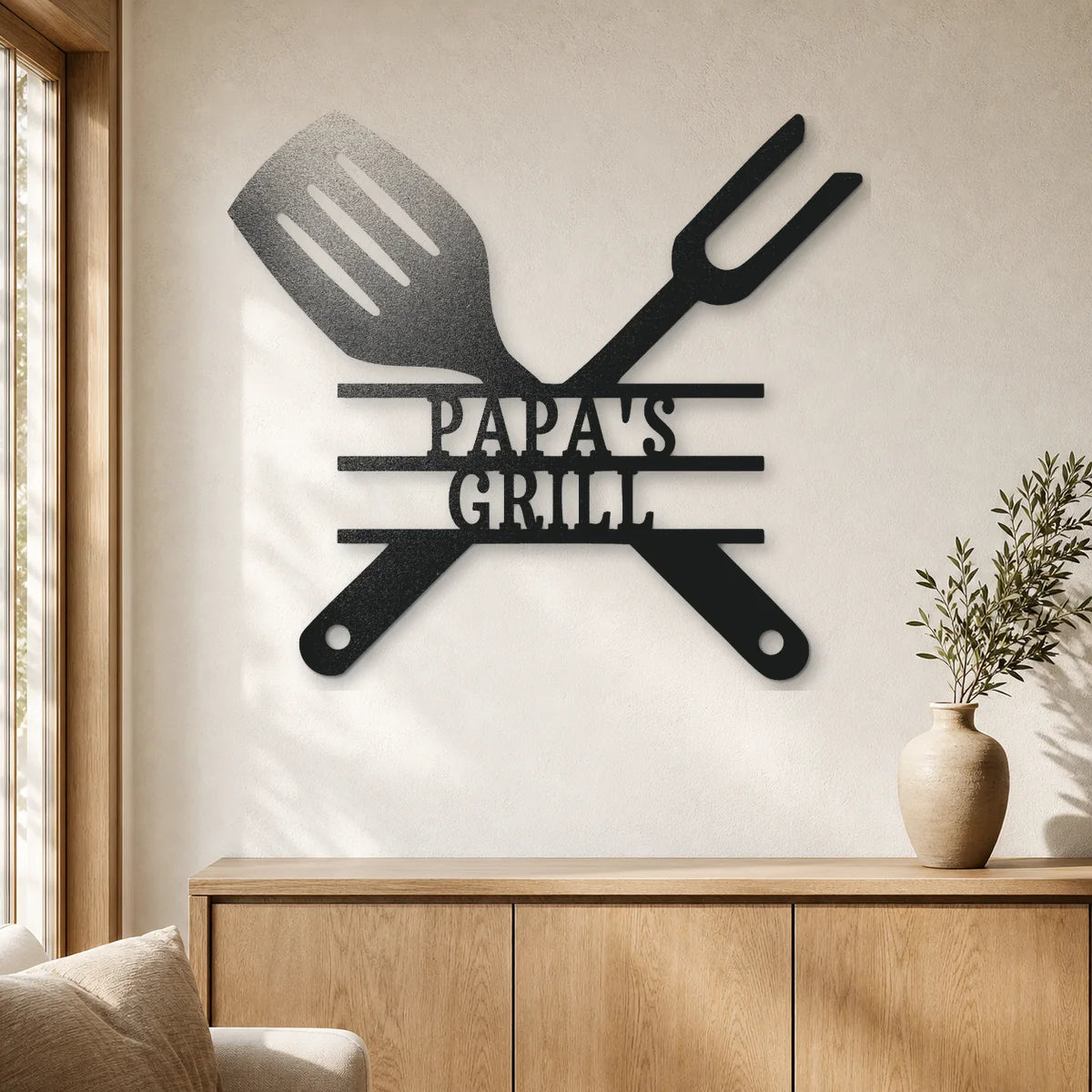 Grilling Utensils Sign | Personalized Steel Wall Art | Made in USA
