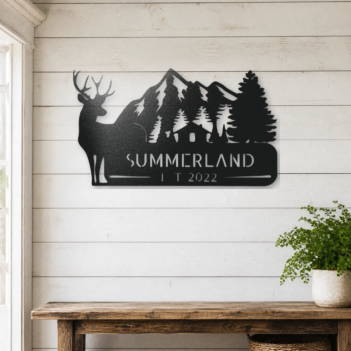 Country Cottage Monogram Sign | Personalized Steel Wall Art | Made in USA
