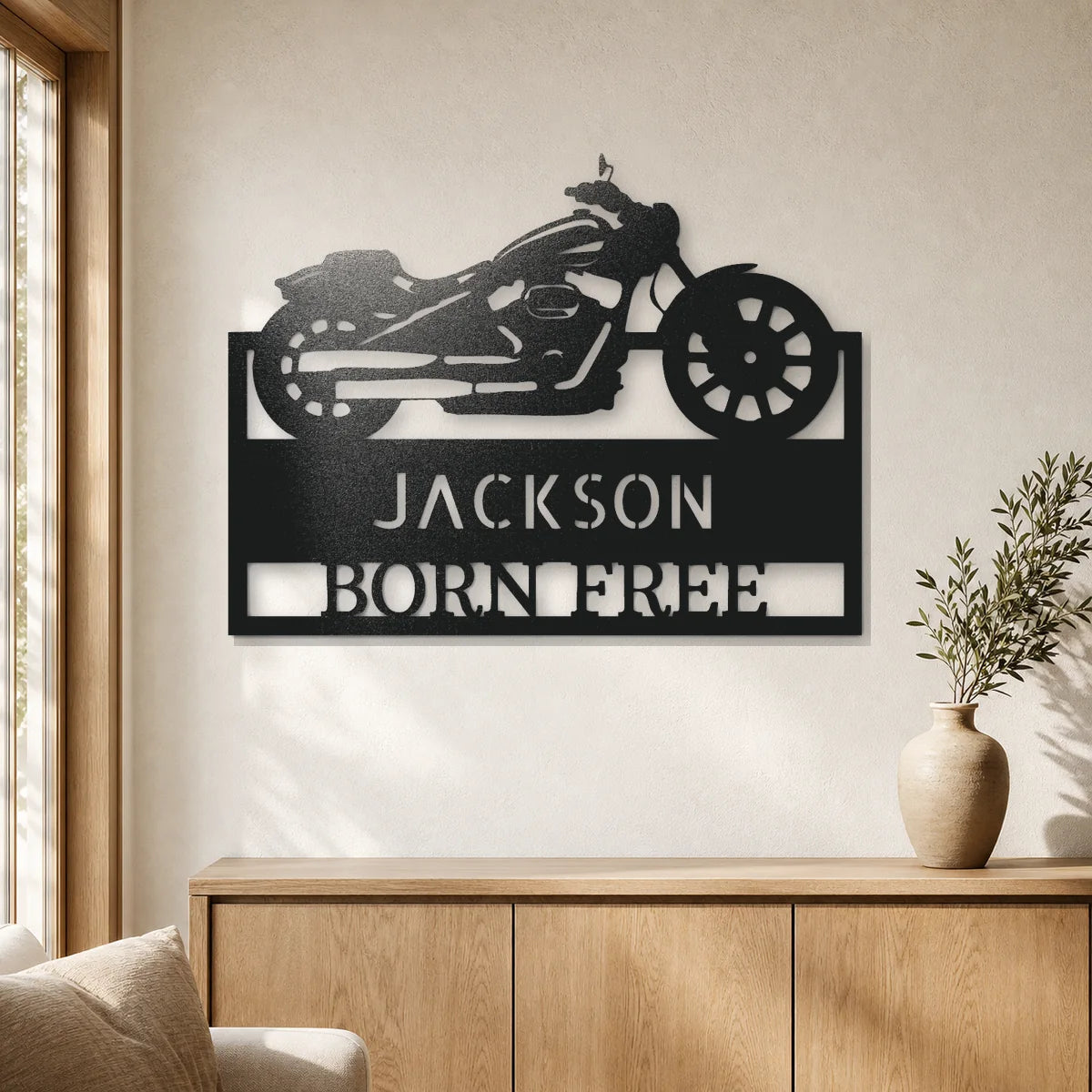Moto Shop Monogram Sign | Personalized Steel Wall Art | Made in USA