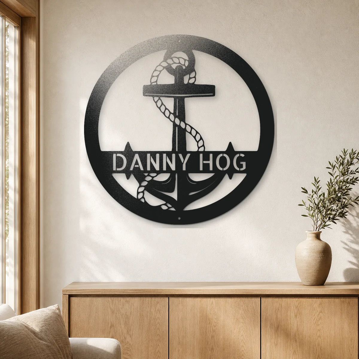 Elaborate Anchor Sign | Personalized Steel Wall Art | Made in USA