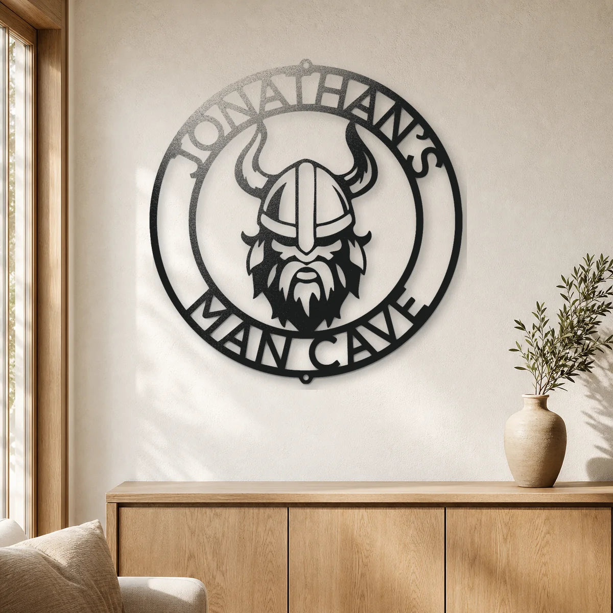Viking Ring Monogram Sign | Personalized Steel Wall Art | Made in USA