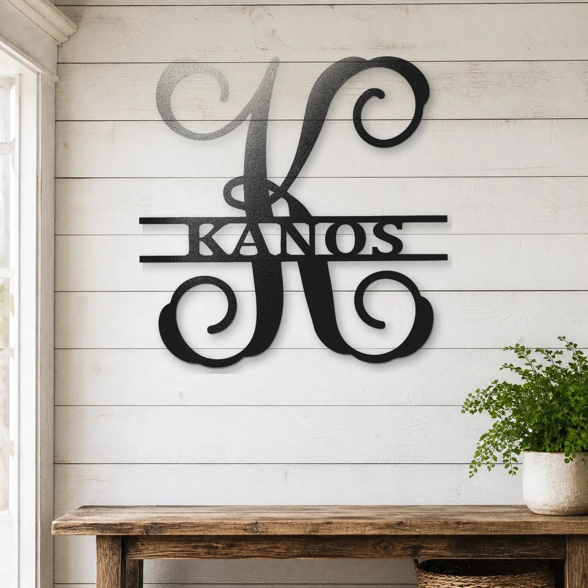 Vine Family Monogram Sign | Personalized Steel Wall Art | Made in USA