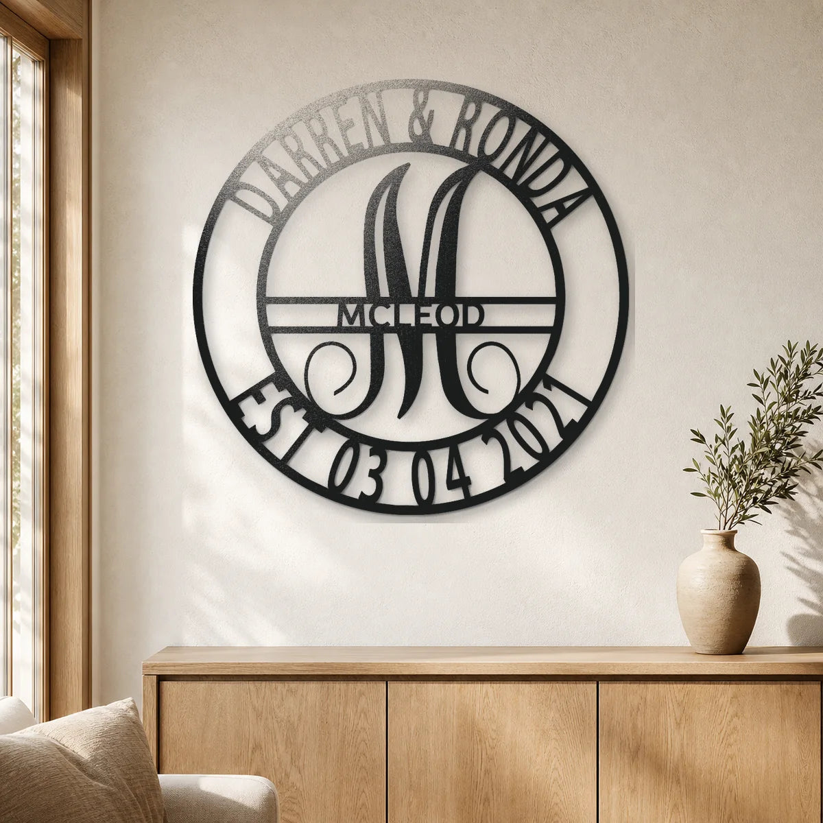 Elaborate Name Sign | Personalized Steel Wall Art | Made in USA
