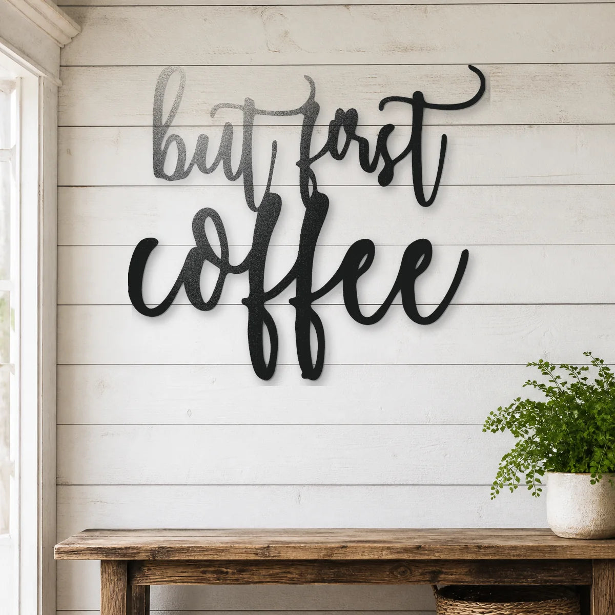 But First Coffee Quote Sign | Custom Steel Wall Art | Made in USA