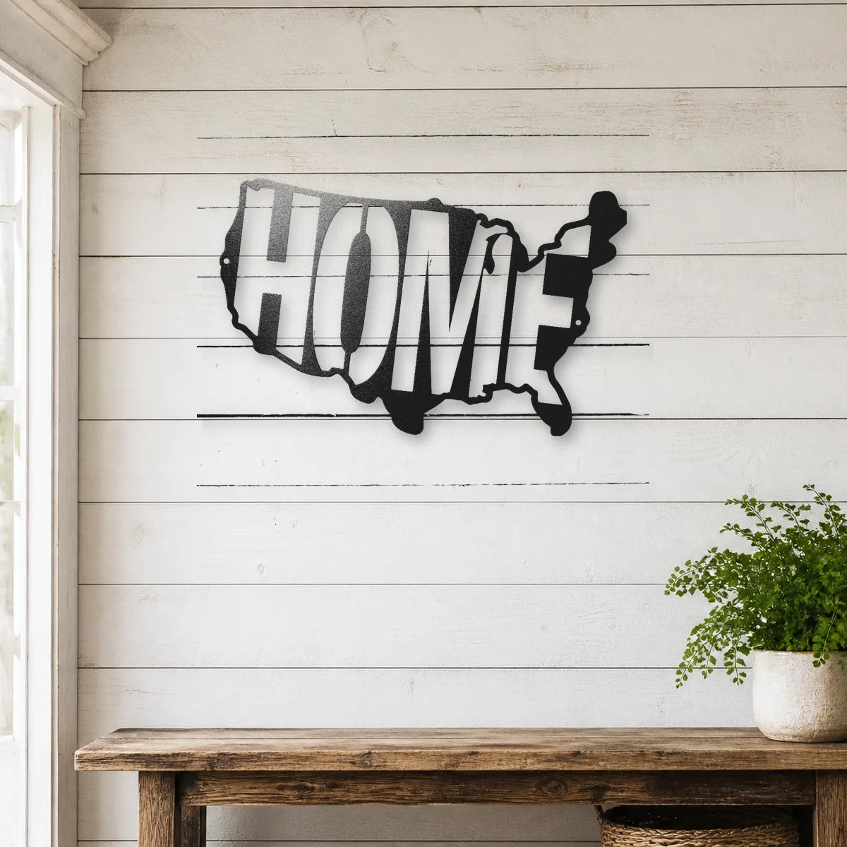 USA Map Home Steel Sign | Patriotic Metal Wall Art | Made in USA