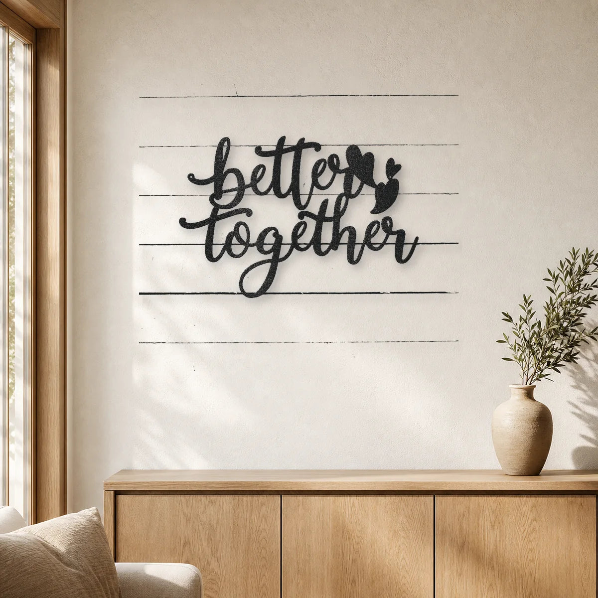 Better Together Sign | Romantic Steel Wall Art | Made in USA