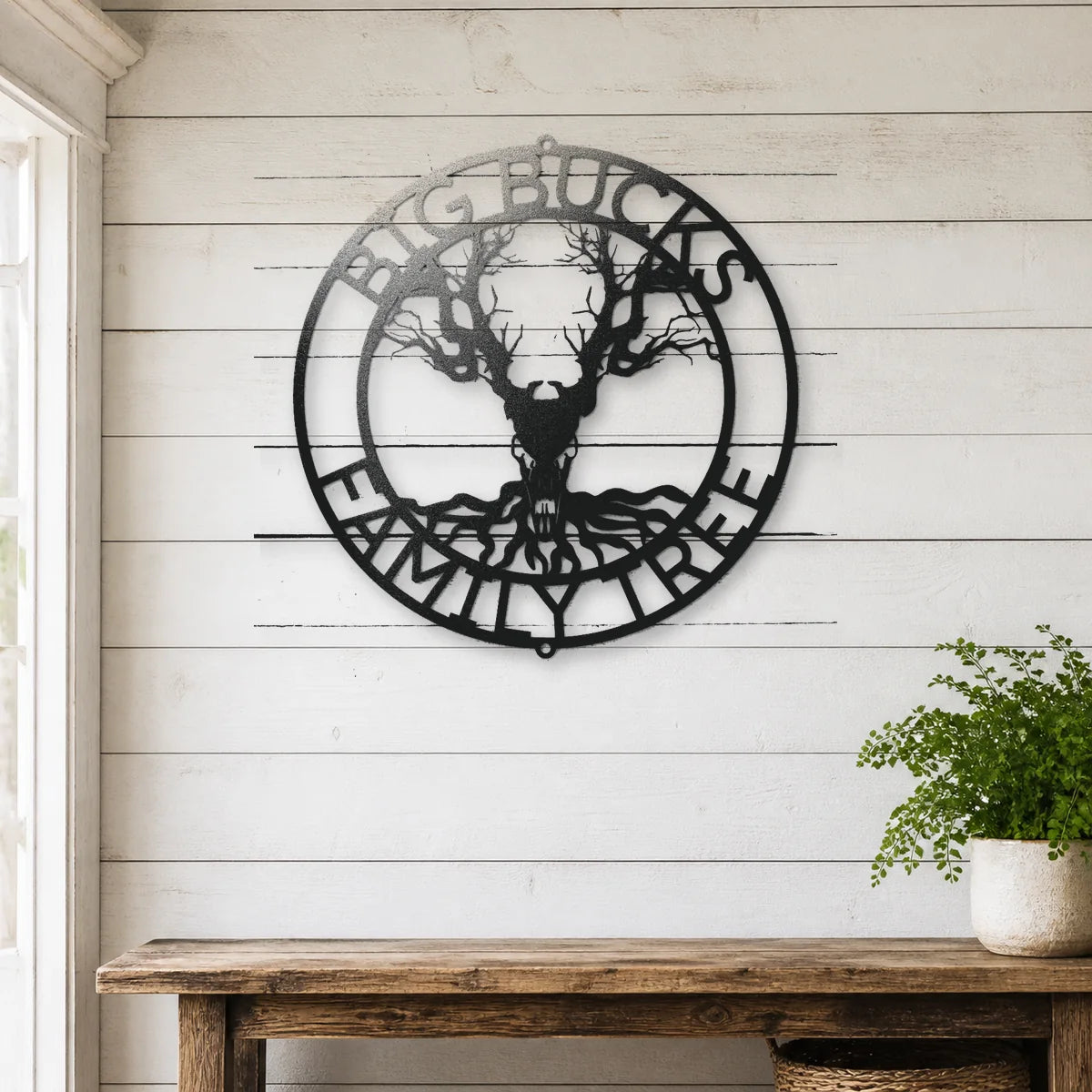 Deer Family Tree Sign | Personalized Steel Wall Art | Made in USA