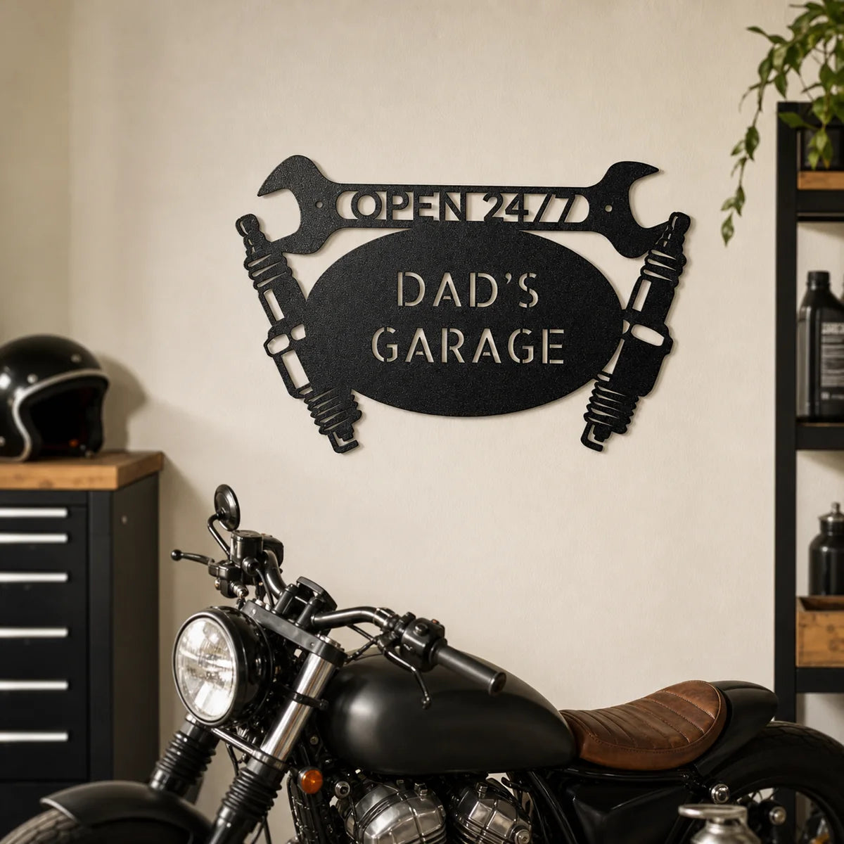 Car Garage Monogram Sign | Personalized Steel Wall Art | Made in USA