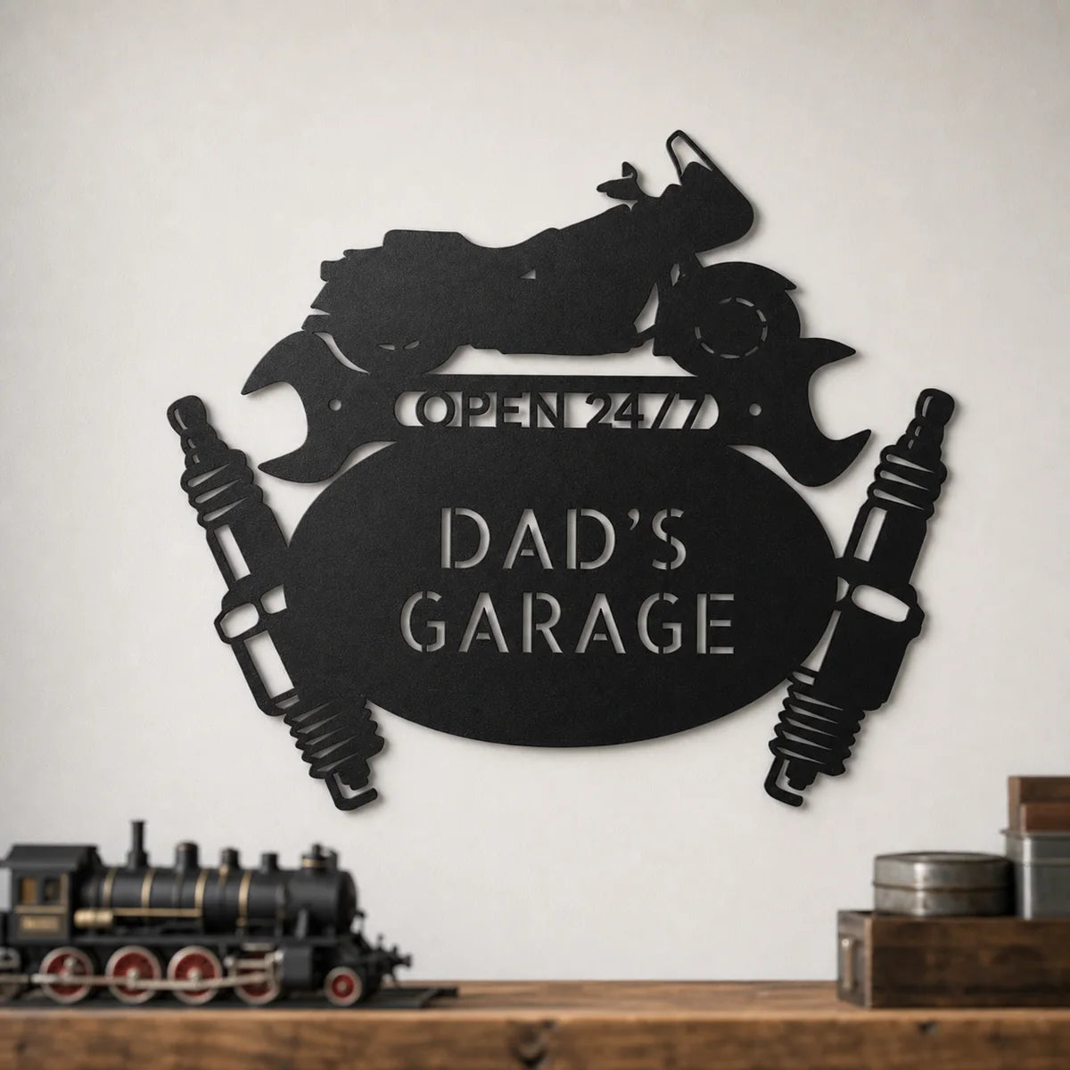 Cruiser Mechanic Monogram Sign | Personalized Steel Wall Art | Made in USA