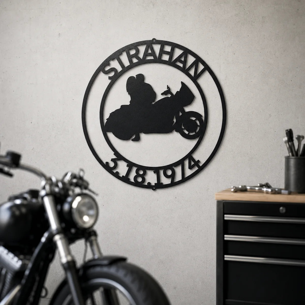 Motorcycle 9 Sign | Personalized Steel Wall Art | Made in USA