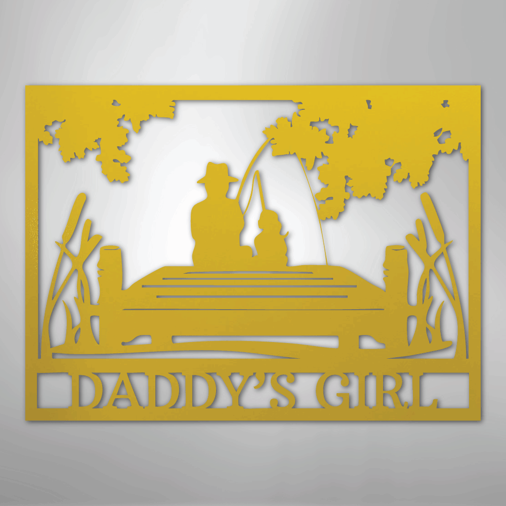 Daddy's Girl Fishing Sign | Personalized Steel Wall Art | Made in USA