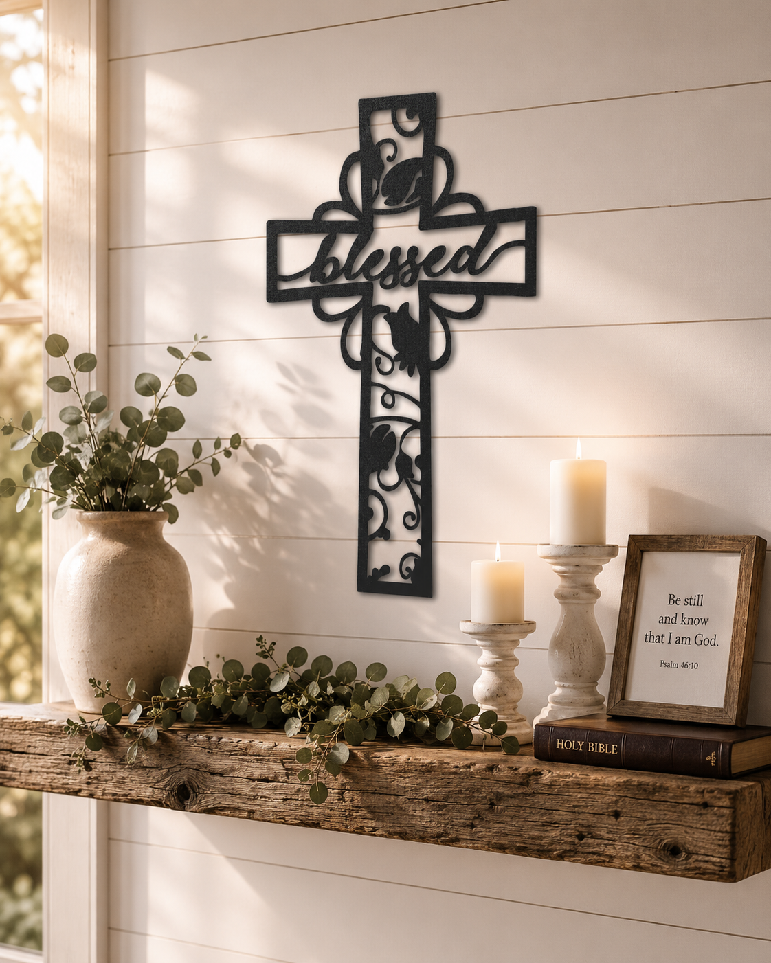 Blessed Cross Sign | Custom Steel Wall Art | Made in USA