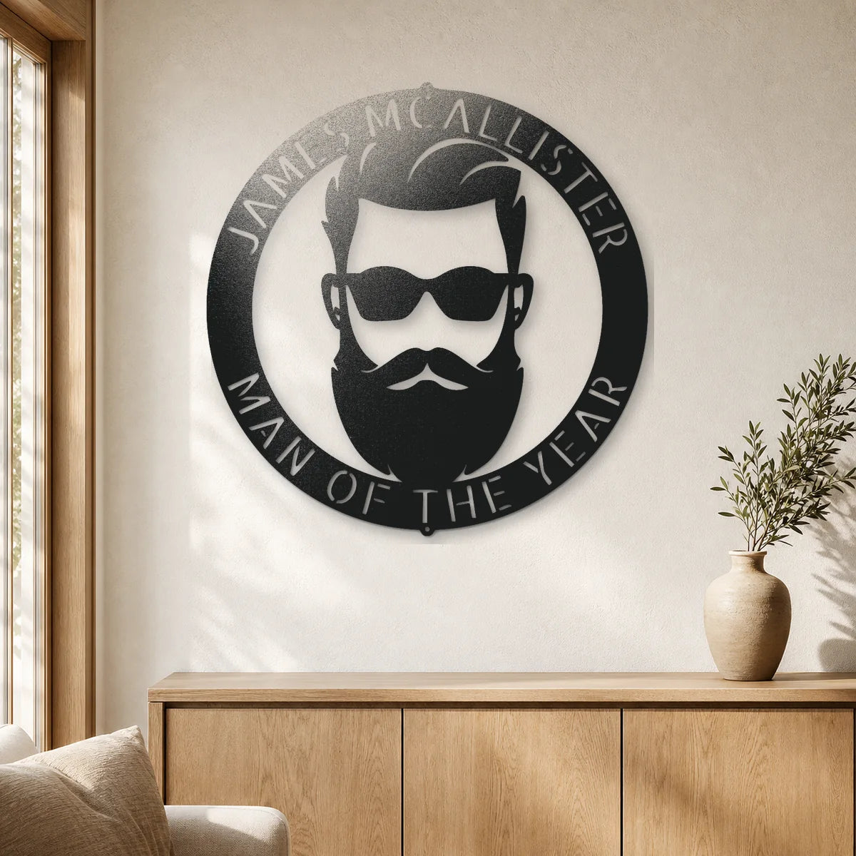 Manly Monogram Sign | Personalized Steel Wall Art | Made in USA