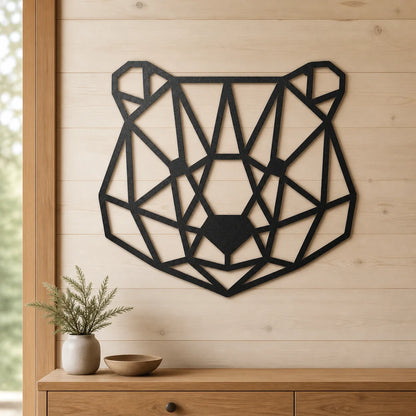 Geometric Bear Sign | Custom Steel Wall Art | Made in USA