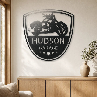 Two Wheels Move The Soul Monogram Sign | Personalized Steel Wall Art | Made in USA