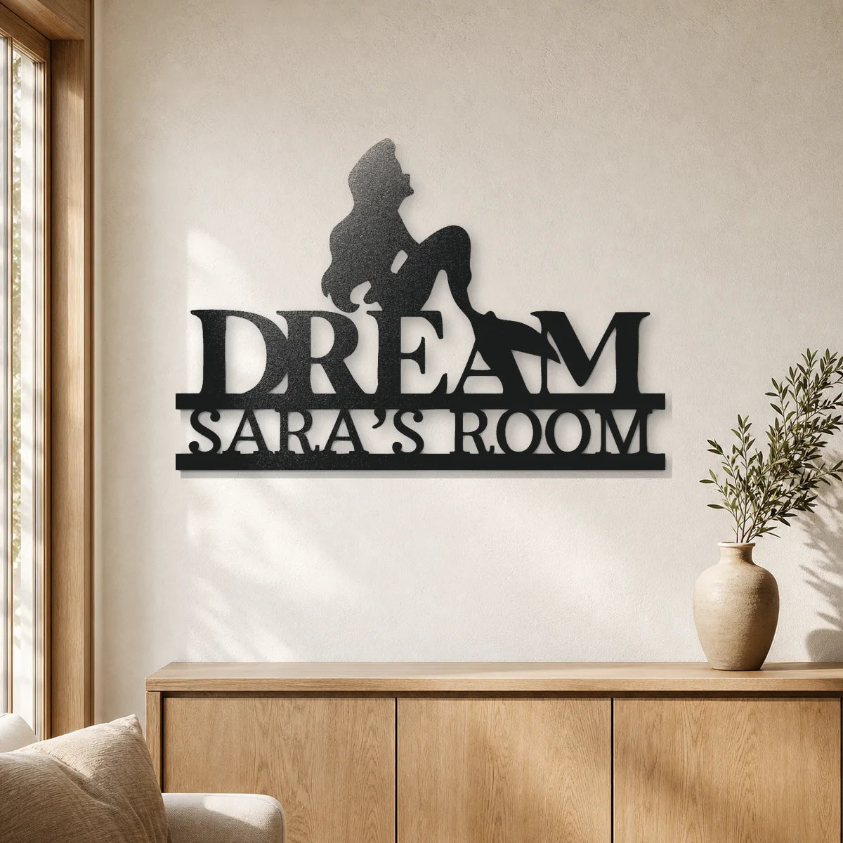 Mermaid Dreams Monogram Sign | Personalized Steel Wall Art | Made in USA