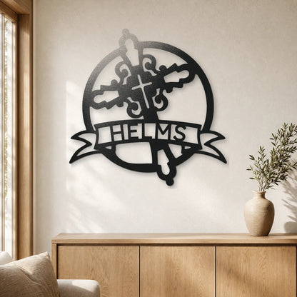 Catholic Monogram Sign | Personalized Steel Wall Art | Made in USA