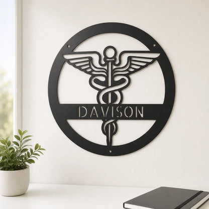 Nurse Monogram Sign | Personalized Steel Wall Art | Made in USA