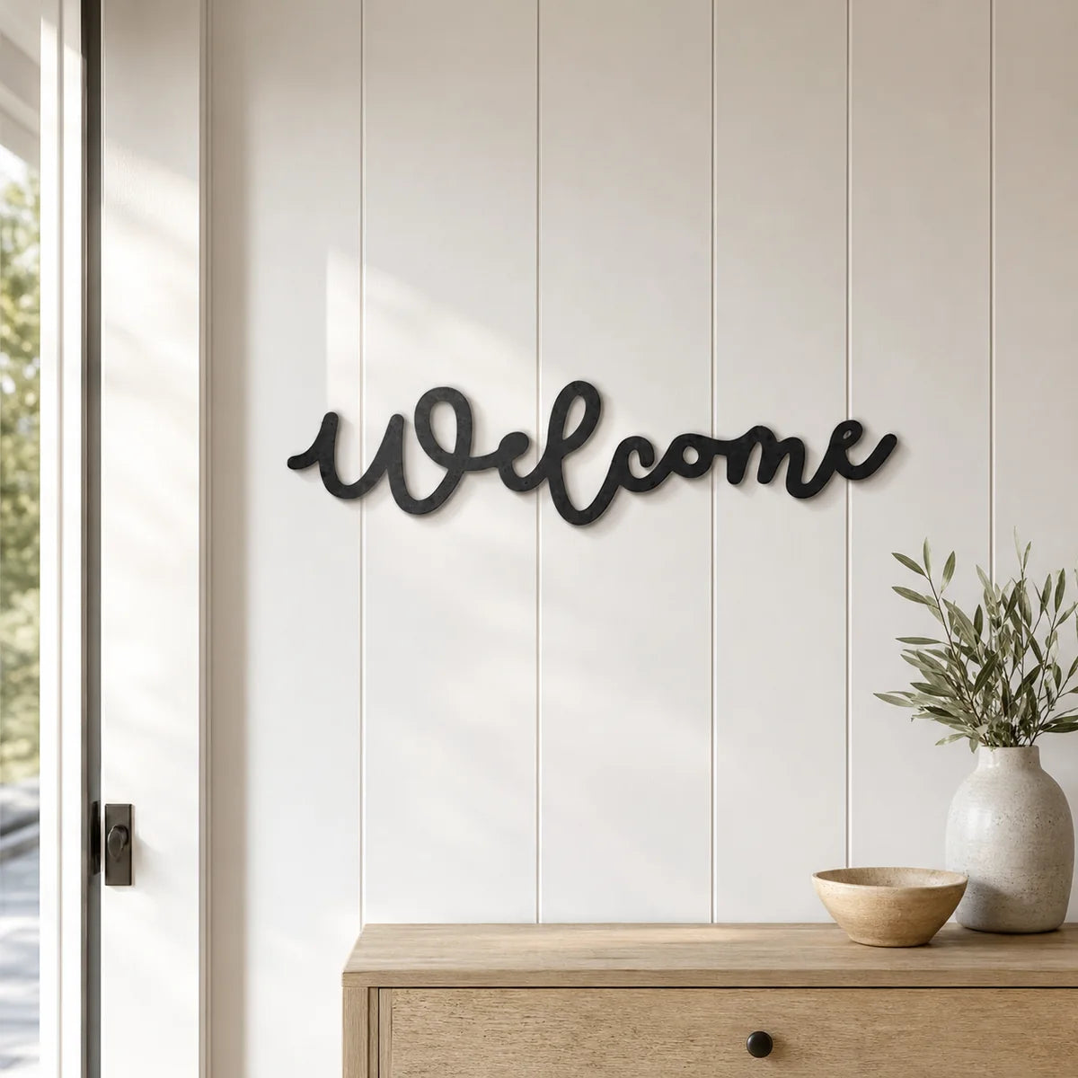 Welcome Script Sign | Custom Steel Wall Art | Made in USA