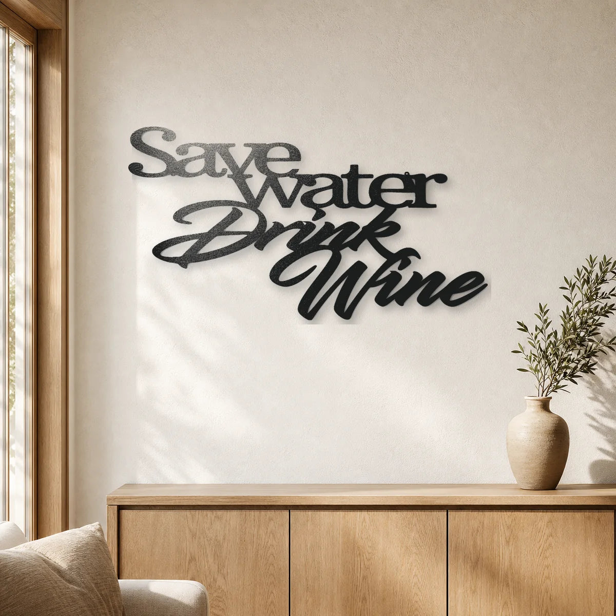 Drink Wine Quote Sign | Custom Steel Wall Art | Made in USA