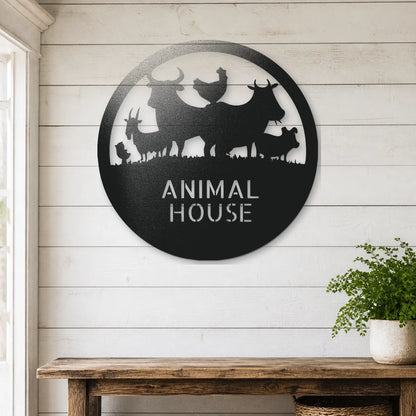 Animal House Monogram Sign | Personalized Steel Wall Art | Made in USA