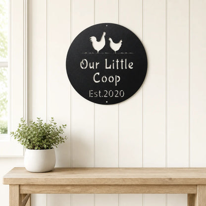 Chicken Coop Sign | Personalized Steel Wall Art | Made in USA