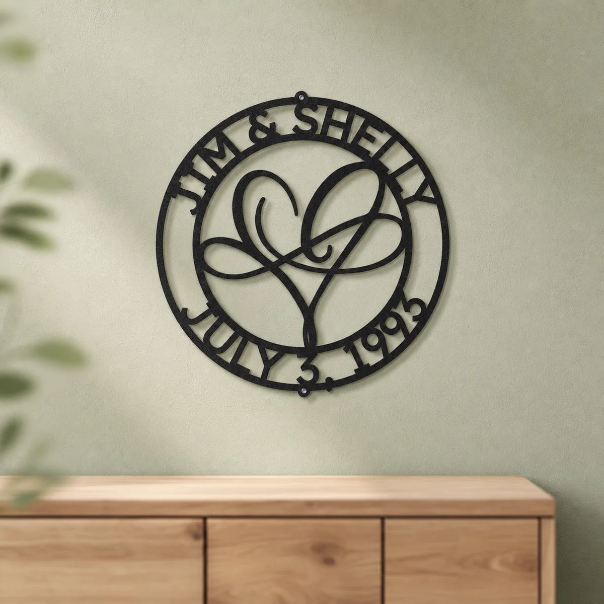 Infinite Love Monogram Sign | Personalized Steel Wall Art | Made in USA