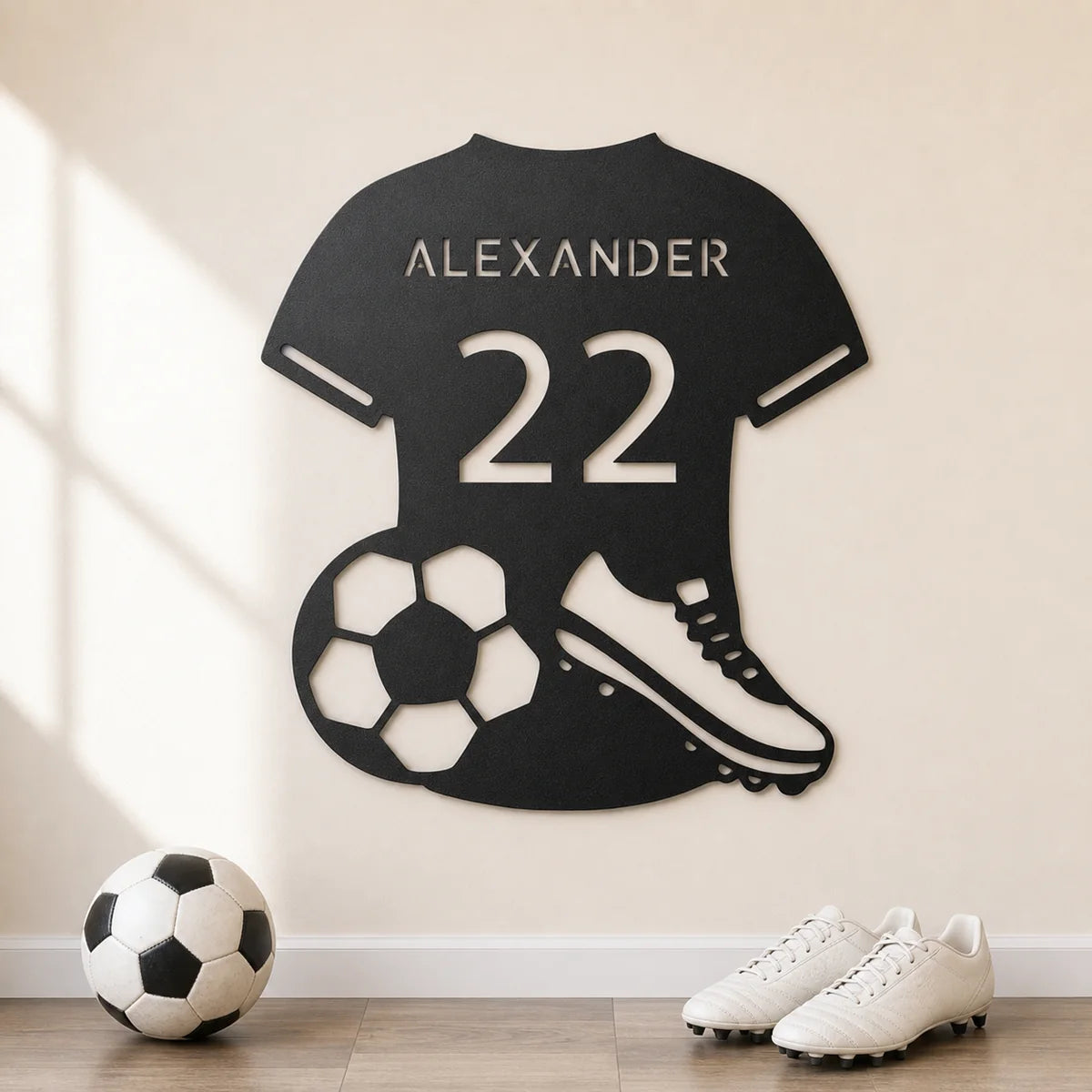 Soccer Jersey Monogram Sign | Personalized Steel Wall Art | Made in USA