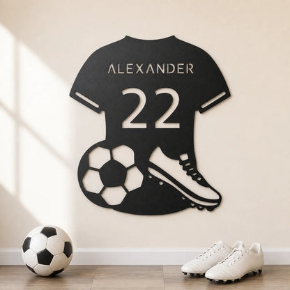 Soccer Jersey Monogram Sign | Personalized Steel Wall Art | Made in USA