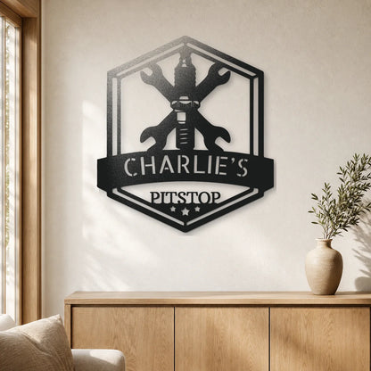 Grease Time Monogram Sign | Personalized Steel Wall Art | Made in USA
