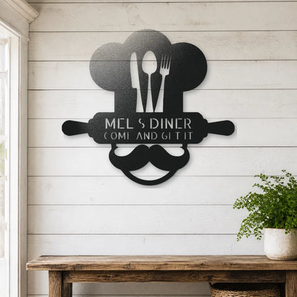 Home Chef Monogram Sign | Personalized Steel Wall Art | Made in USA