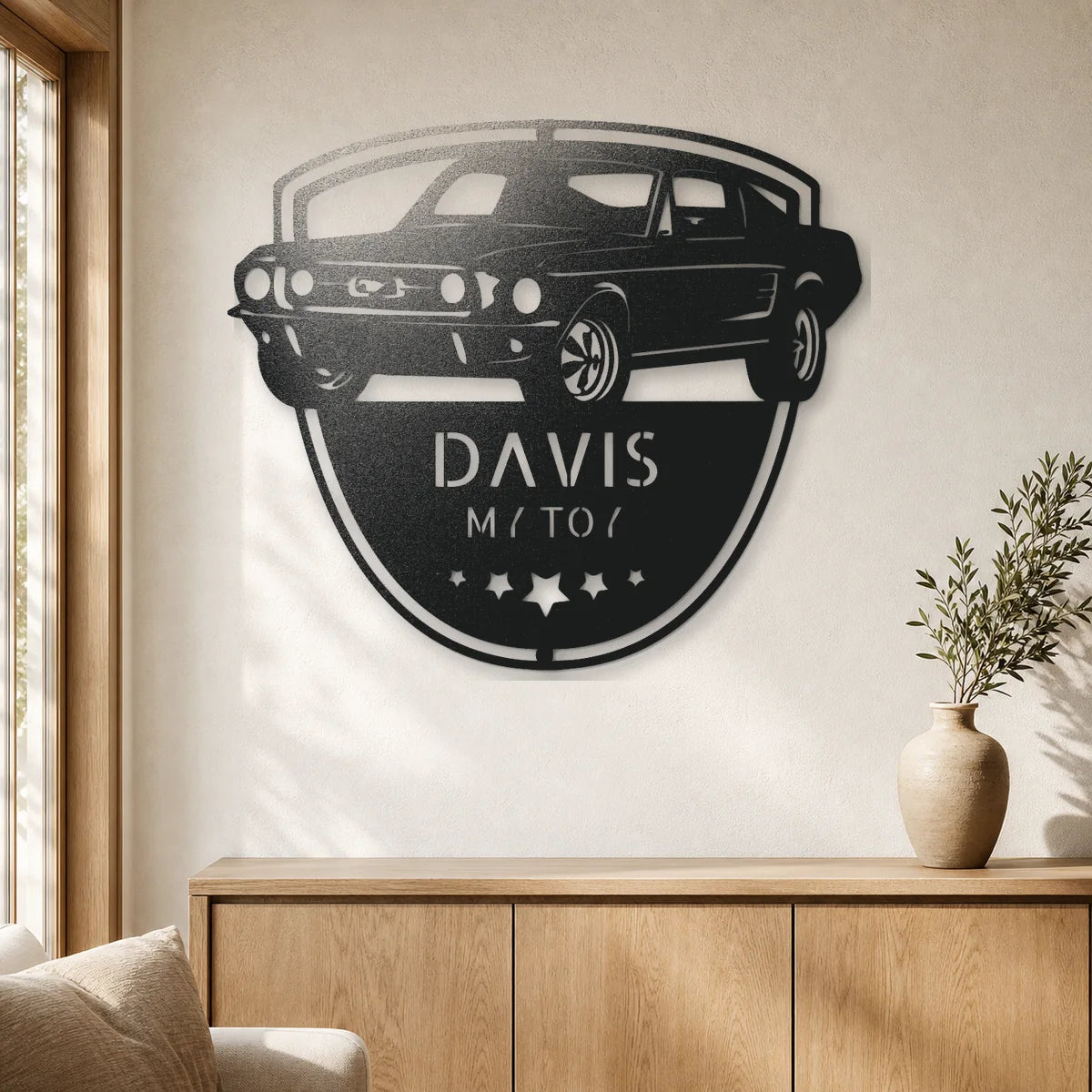 Classic Mustang Shop Monogram Sign | Personalized Steel Wall Art | Made in USA