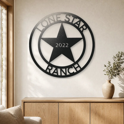 LoneStar 2 Monogram Sign | Personalized Steel Wall Art | Made in USA