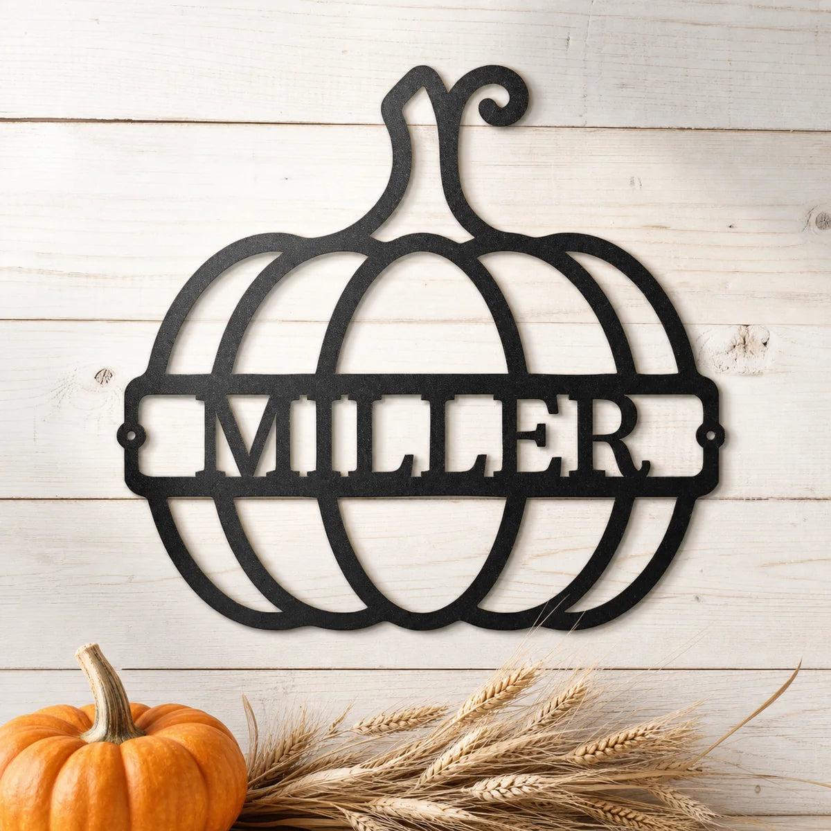 Big Pumpkin Monogram Sign | Personalized Steel Wall Art | Made in USA