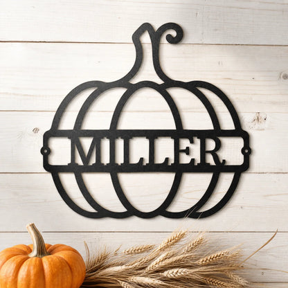 Big Pumpkin Monogram Sign | Personalized Steel Wall Art | Made in USA