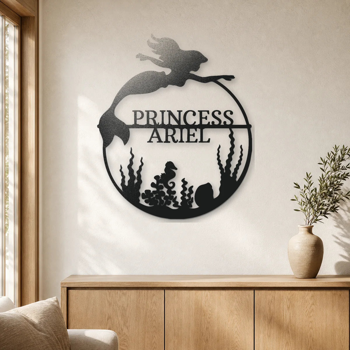 Mermaid 1 Monogram Sign | Personalized Steel Wall Art | Made in USA