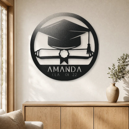 Diploma Monogram Sign | Personalized Steel Wall Art | Made in USA