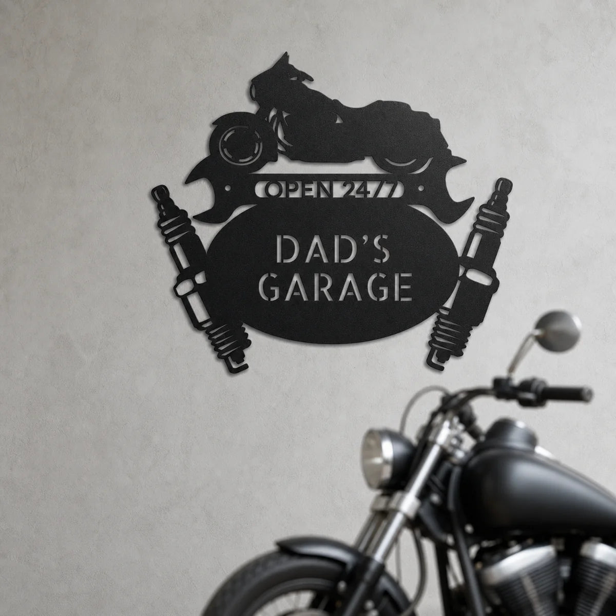 Street Glide Mechanic Monogram Sign | Personalized Steel Wall Art | Made in USA