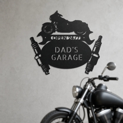Street Glide Mechanic Monogram Sign | Personalized Steel Wall Art | Made in USA